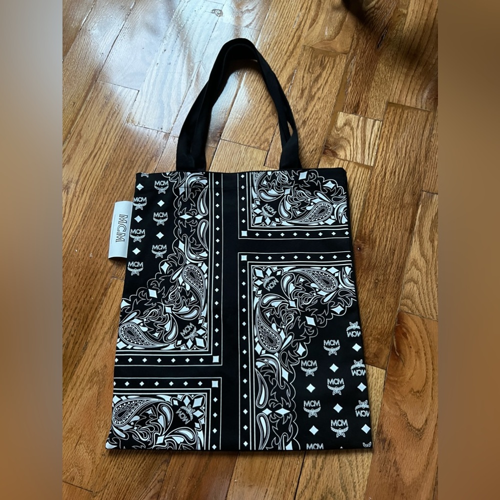 MCM Bandana Print Black/White Tote Bag
